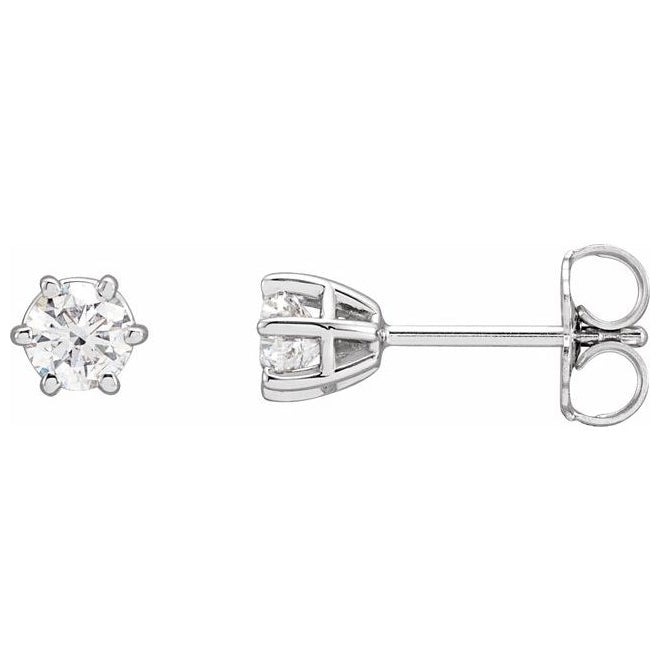 14K White Gold 1/2 CTW Natural Diamond Stud Earrings