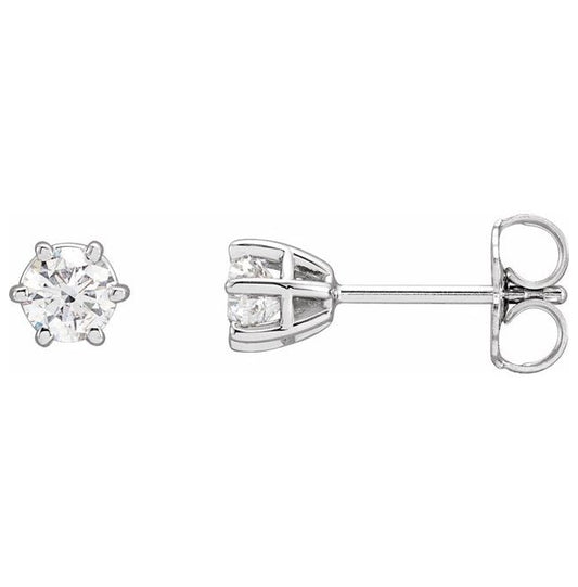 14K White Gold 1/2 CTW Natural Diamond Stud Earrings