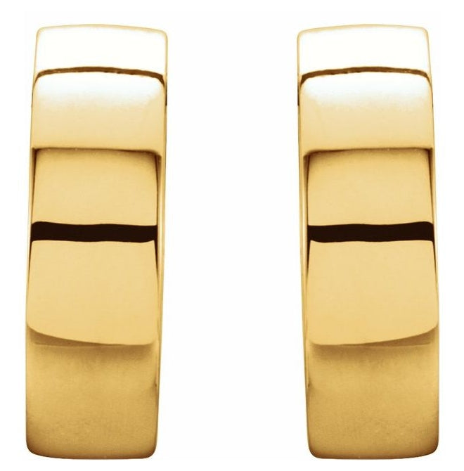 18K Yellow Gold 14.5 Mm x 4.3 Mm Each Polished Hinged Earrings