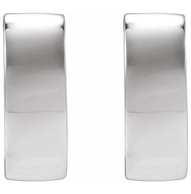 14K Yellow Gold Or Sterling Silver 12 Mm x 4.3 Mm Pair Polished Hinged Hoop Earrings