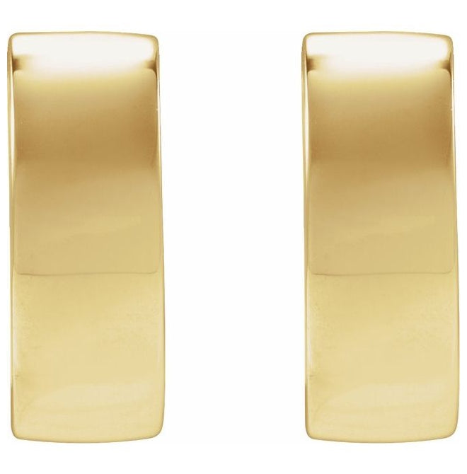 14K Yellow Gold Or Sterling Silver 12 Mm x 4.3 Mm Pair Polished Hinged Hoop Earrings