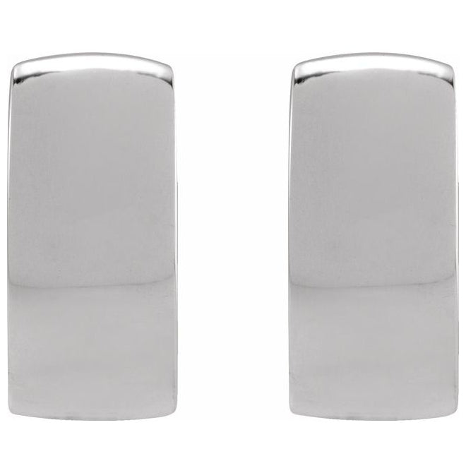 14K Yellow Or White Gold Or Sterling Silver 12 Mm x 5.2 Mm Pair Polished Hinged Hoop Earrings