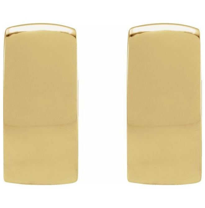 14K Yellow Or White Gold Or Sterling Silver 12 Mm x 5.2 Mm Pair Polished Hinged Hoop Earrings