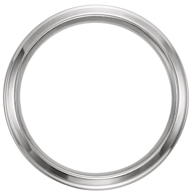 14K White Gold 6 mm Polished Comfort Fit Grooved Band