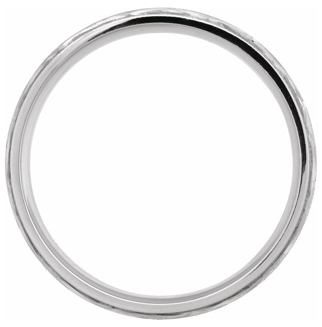 14K Yellow Or White Gold 5 mm Milgrain Edge Geometric Faceted Comfort-Fit Half Round Band