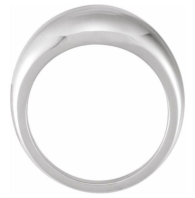 Platinum 10 Mm Polished Dome Ring Size 7