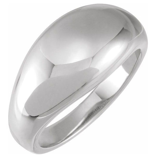 Platinum 10 Mm Polished Dome Ring Size 7