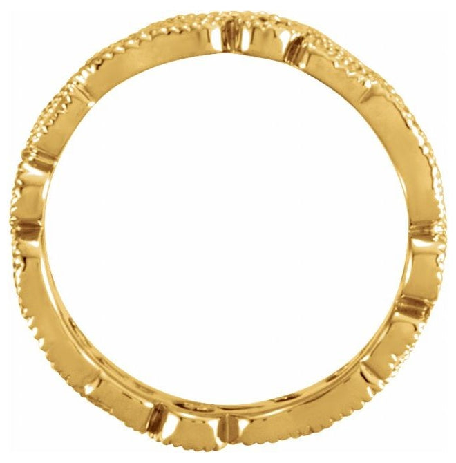 14K Yellow Gold 4.5 mm Sculptural Band Size 6.5