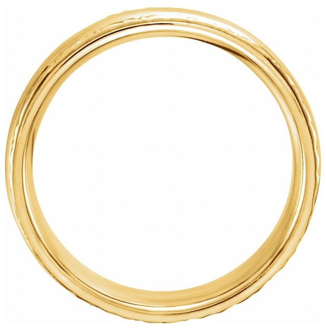 14K Yellow Or White Or Two Tone Gold 6 mm Design-Engraved Comfort-Fit Band