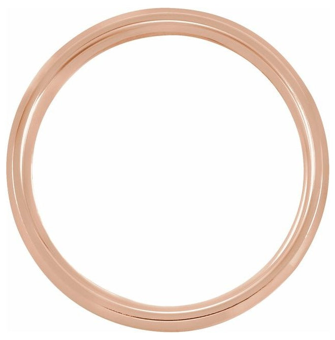 18K Rose Gold 6 mm  Beveled-Edge Comfort-Fit Flat Band Size 7.5