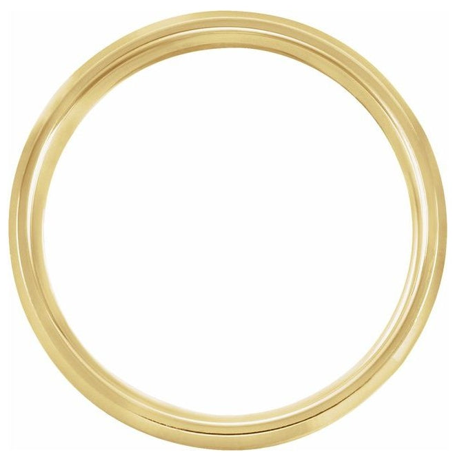 14K Yellow Gold 5 mm Beveled-Edge Band with Satin Finish Size 15.5
