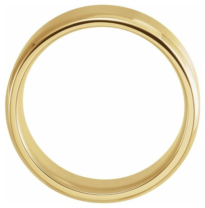 10K Yellow Gold 8 mm Beveled-Edge Band with Satin Finish