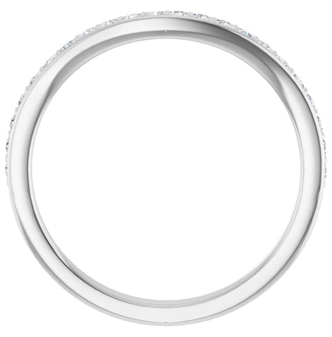 Platinum Square 5.5 X 5.5 Mm Si2-Si3, G-H  Polished 1/5 Ctw Natural Diamond Band Size 7