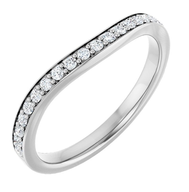 Platinum Square 5.5 X 5.5 Mm Si2-Si3, G-H  Polished 1/5 Ctw Natural Diamond Band Size 7