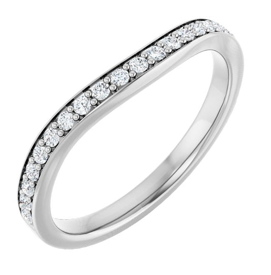 Platinum Square 5.5 X 5.5 Mm Si2-Si3, G-H  Polished 1/5 Ctw Natural Diamond Band Size 7