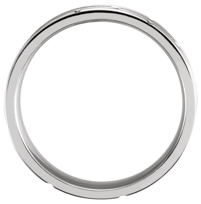 14K White & Rose Gold 7 mm Grooved Band  Size 8
