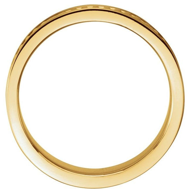 14K Yellow Gold 7 mm Design Design Duo Wedding Band Size 7