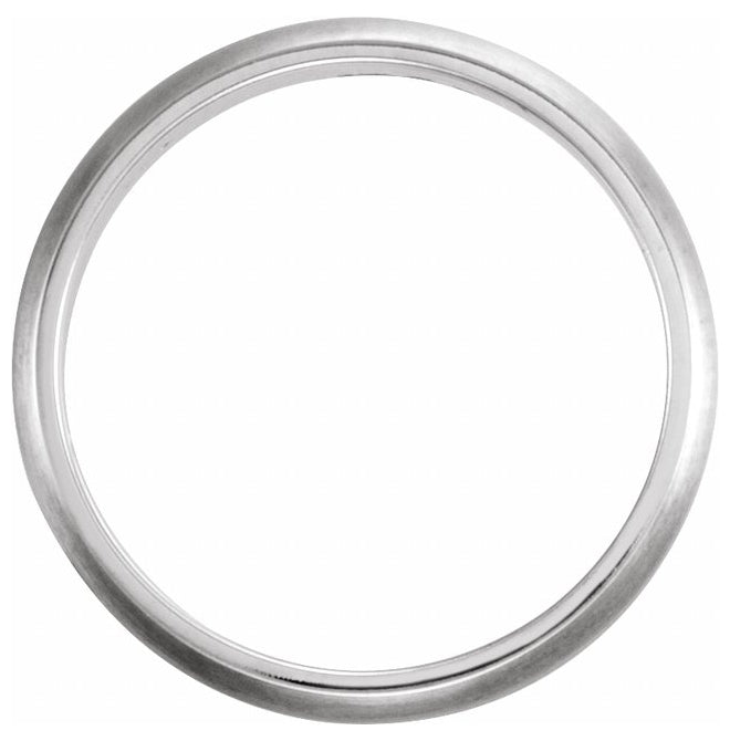 14K White Gold 5 Mm Polished Grooved Comfort-Fit Band With Brush Finish Size 10.5