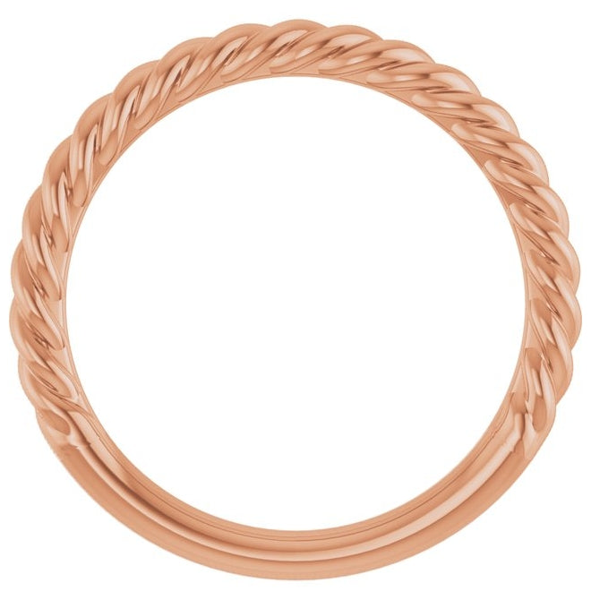 10K Or 14K Or 18K Yellow Or White Or Rose Gold Or Sterling Silver 2.3 mm Polished Rope Standard-Fit Band