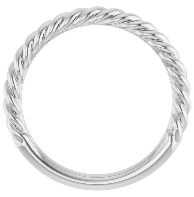 10K Or 14K Or 18K Yellow Or White Or Rose Gold Or Sterling Silver 2.3 mm Polished Rope Standard-Fit Band