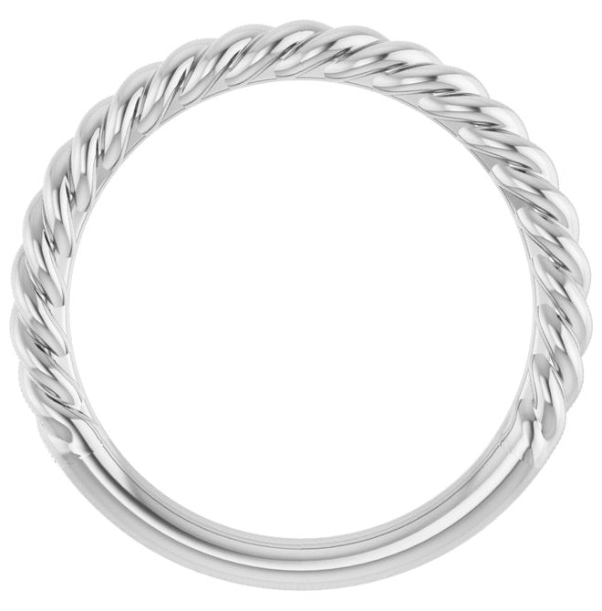 10K Or 14K Or 18K Yellow Or White Or Rose Gold Or Sterling Silver 2.3 mm Polished Rope Standard-Fit Band