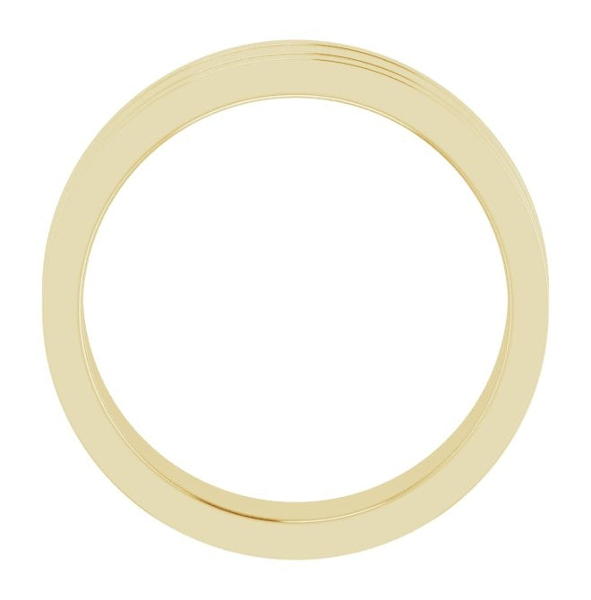 18K Yellow Gold 6 mm Milgrain Grooved Comfort-Fit Flat Band Size 9.5