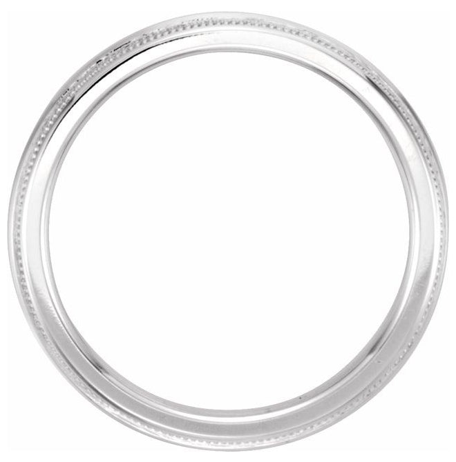 Platinum 2.5 mm Milgrain Edge Comfort-Fit Knife Band Size 6