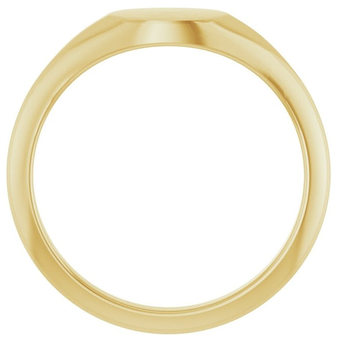14K Yellow Or White Gold Or Sterling Silver Brush Polished Oval Signet Ring Size 7