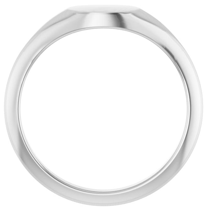 14K Yellow Or White Gold Or Sterling Silver Brush Polished Oval Signet Ring Size 7