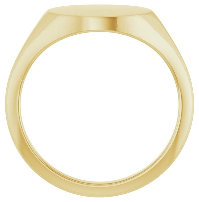 14K Yellow Or White Gold Or Sterling Silver Brush Polished Oval Signet Ring Size 7