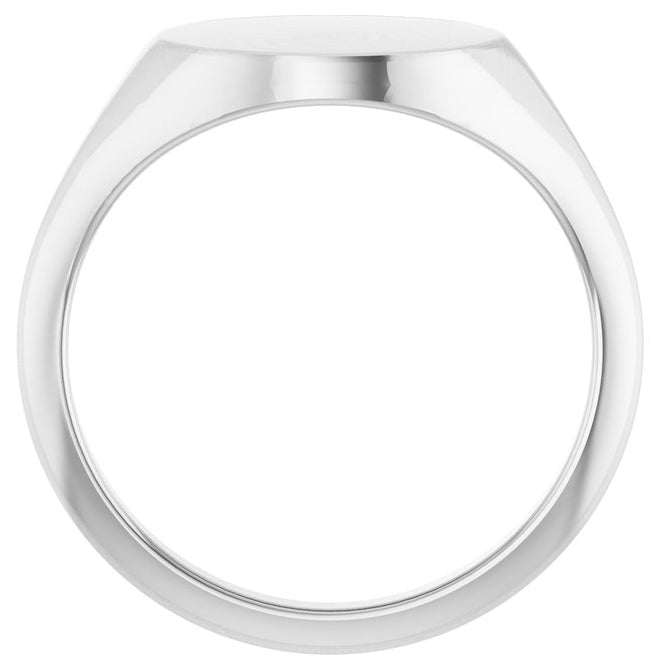 14K Yellow Or White Gold Or Sterling Silver Brush Polished Oval Signet Ring Size 7