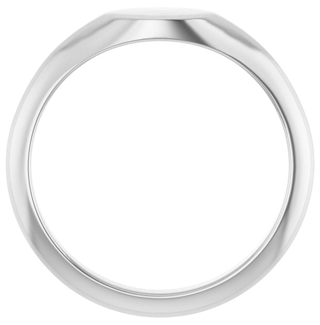 14K Yellow Or White Gold Or Sterling Silver Brush Polished Oval Signet Ring Size 7