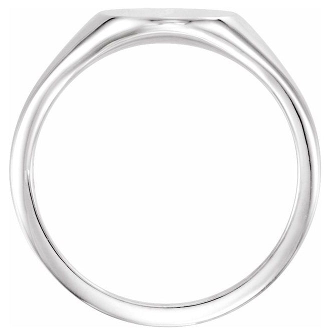 14K Yellow Or White Gold Or Sterling Silver Oval 10 X 8 Mm Brush Polished Signet Ring Size 7