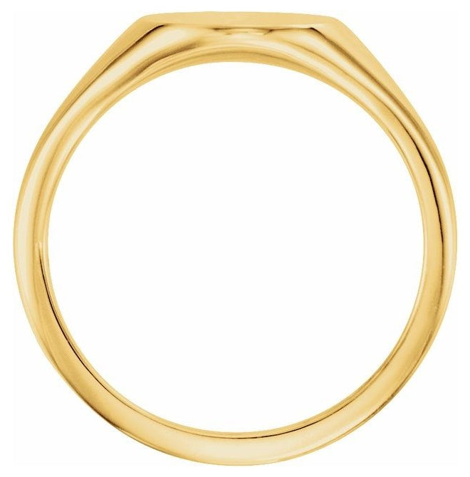 14K Yellow Or White Gold Or Sterling Silver Oval 10 X 8 Mm Brush Polished Signet Ring Size 7