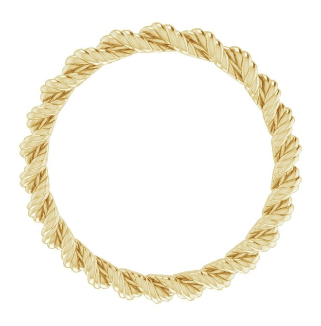 14K Yellow Gold 2 mm Rope Band Size 4