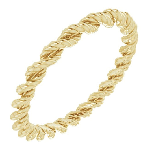 14K Yellow Gold 2 mm Rope Band Size 4
