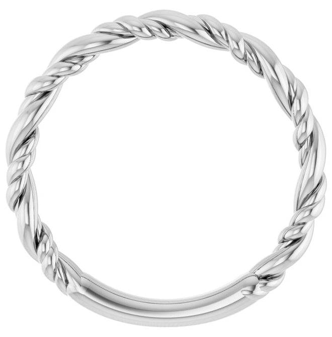14K Yellow Or Rose Gold Or Sterling Silver 3 Mm Stackable Rope Size 7