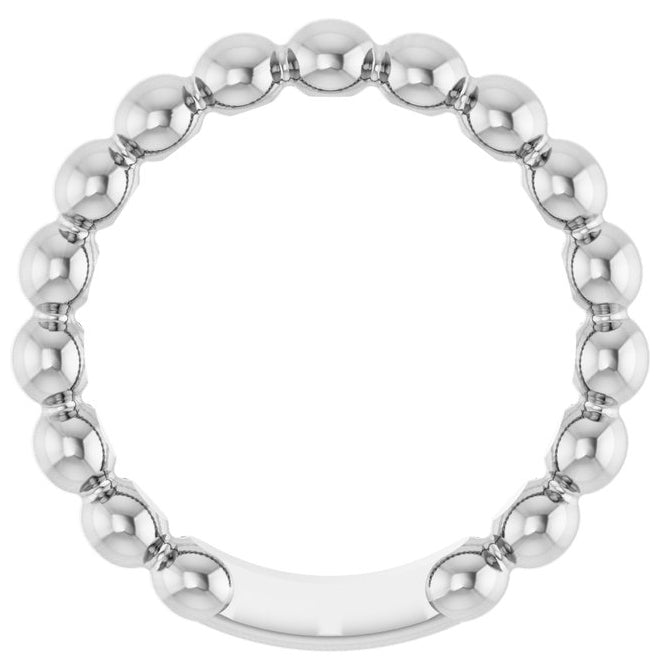 14K Yellow Gold Or Sterling Silver 3.5 mm Stackable Beaded Ring