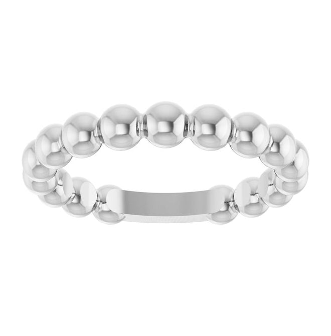 14K Yellow Gold Or Sterling Silver 3.5 mm Stackable Beaded Ring