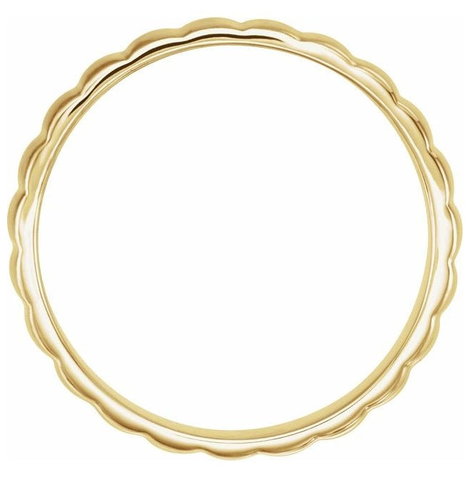 14K Yellow Or White Gold 6 mm Grooved Half Round Band