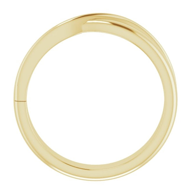 14K Yellow Gold 5 mm Criss-Cross Half Round Band Size 8