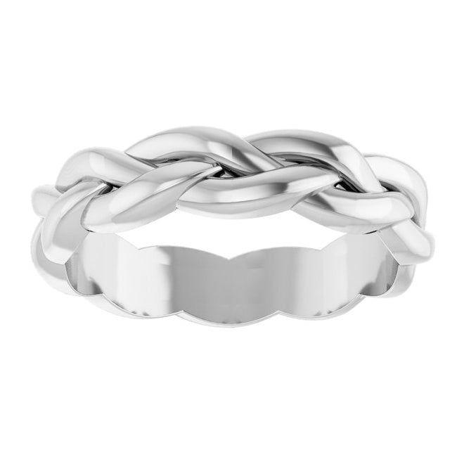 14K Yellow Or White Gold 4 mm Woven-Design Band