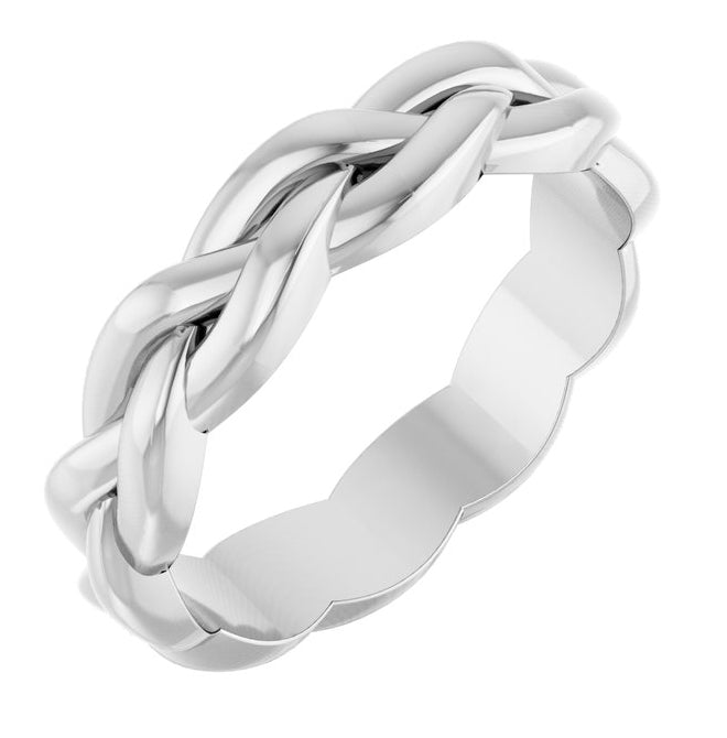 14K Yellow Or White Gold 4 mm Woven-Design Band