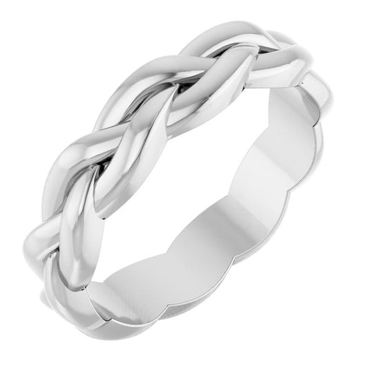 14K Yellow Or White Gold 4 mm Woven-Design Band