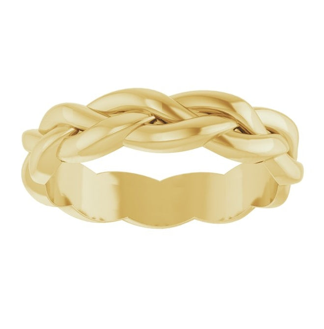 14K Yellow Or White Gold 4 mm Woven-Design Band