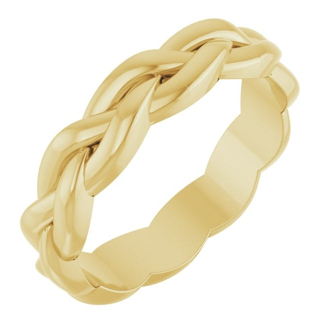 14K Yellow Or White Gold 4 mm Woven-Design Band