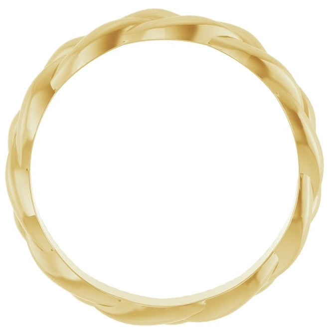 14K Yellow Or White Gold 4 mm Woven-Design Band