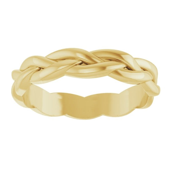 14K Yellow Or White Gold 4 mm Woven-Design Band