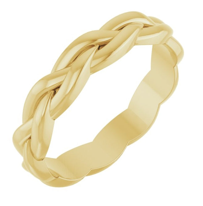 14K Yellow Or White Gold 4 mm Woven-Design Band