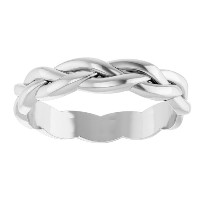 14K Yellow Or White Gold 4 mm Woven-Design Band